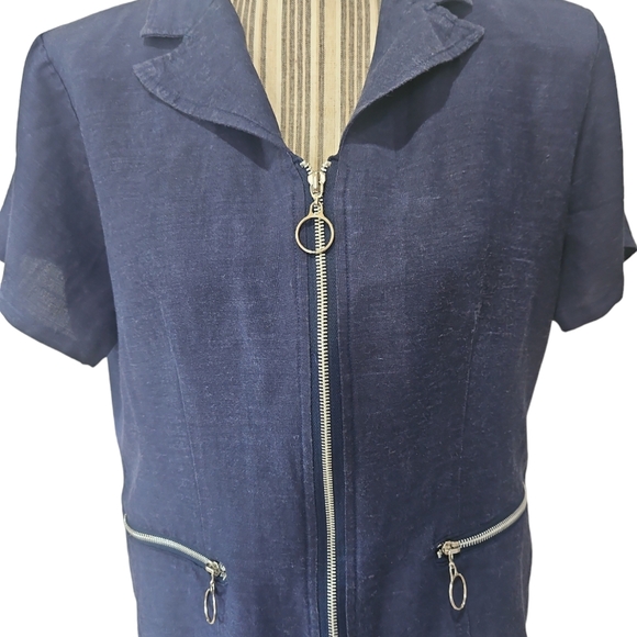 LOUISE PARIS Women Jacket/Blouse and Skirt set 2 Piece Zipper closer Size 14 - Picture 3 of 14